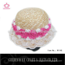 Children's straw hat with flower